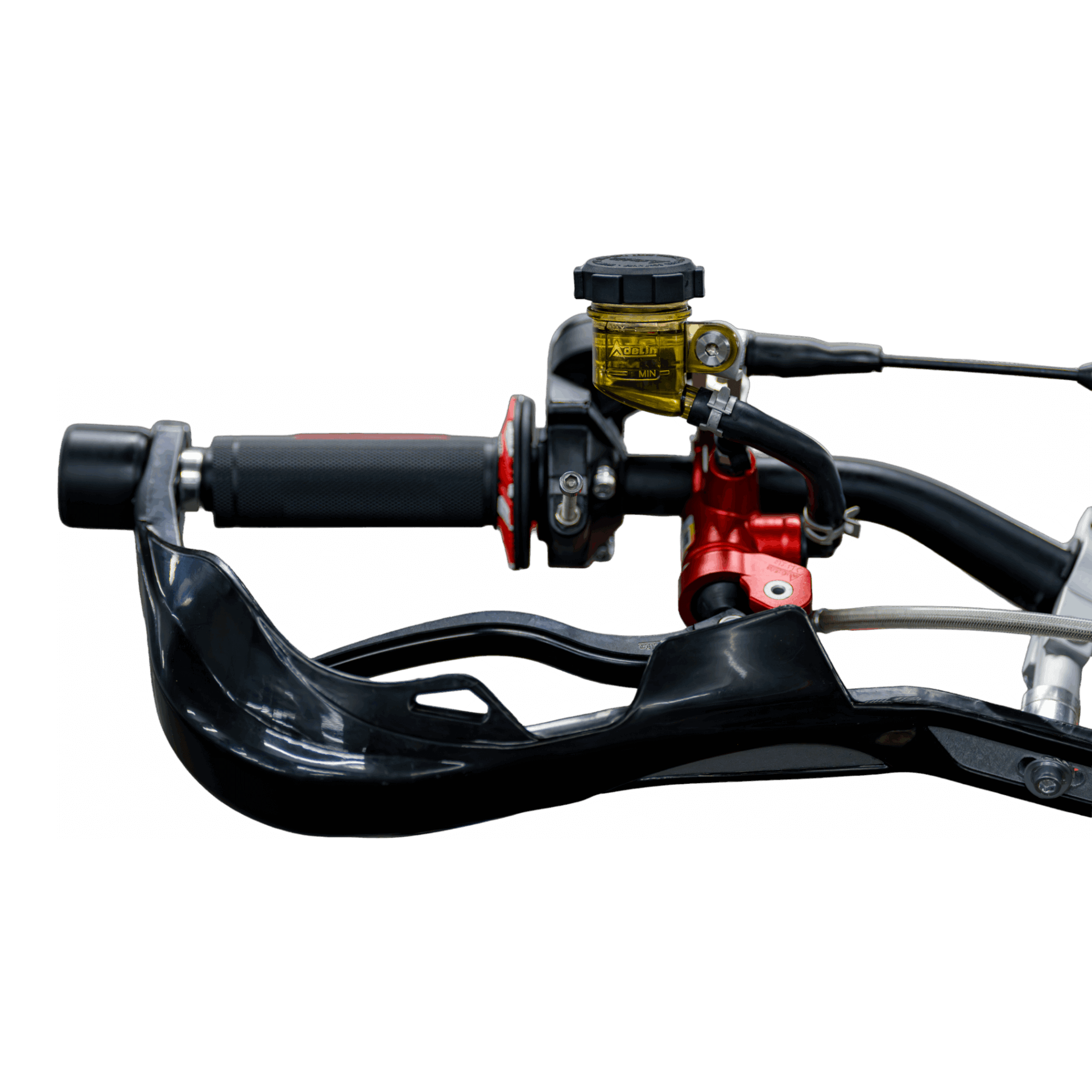 Trckline E - DropIn72V 4 Trckline E DropIn72V Lenker goldener Bremszylinder Detail Elektro Pitbike